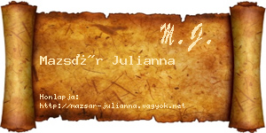 Mazsár Julianna névjegykártya